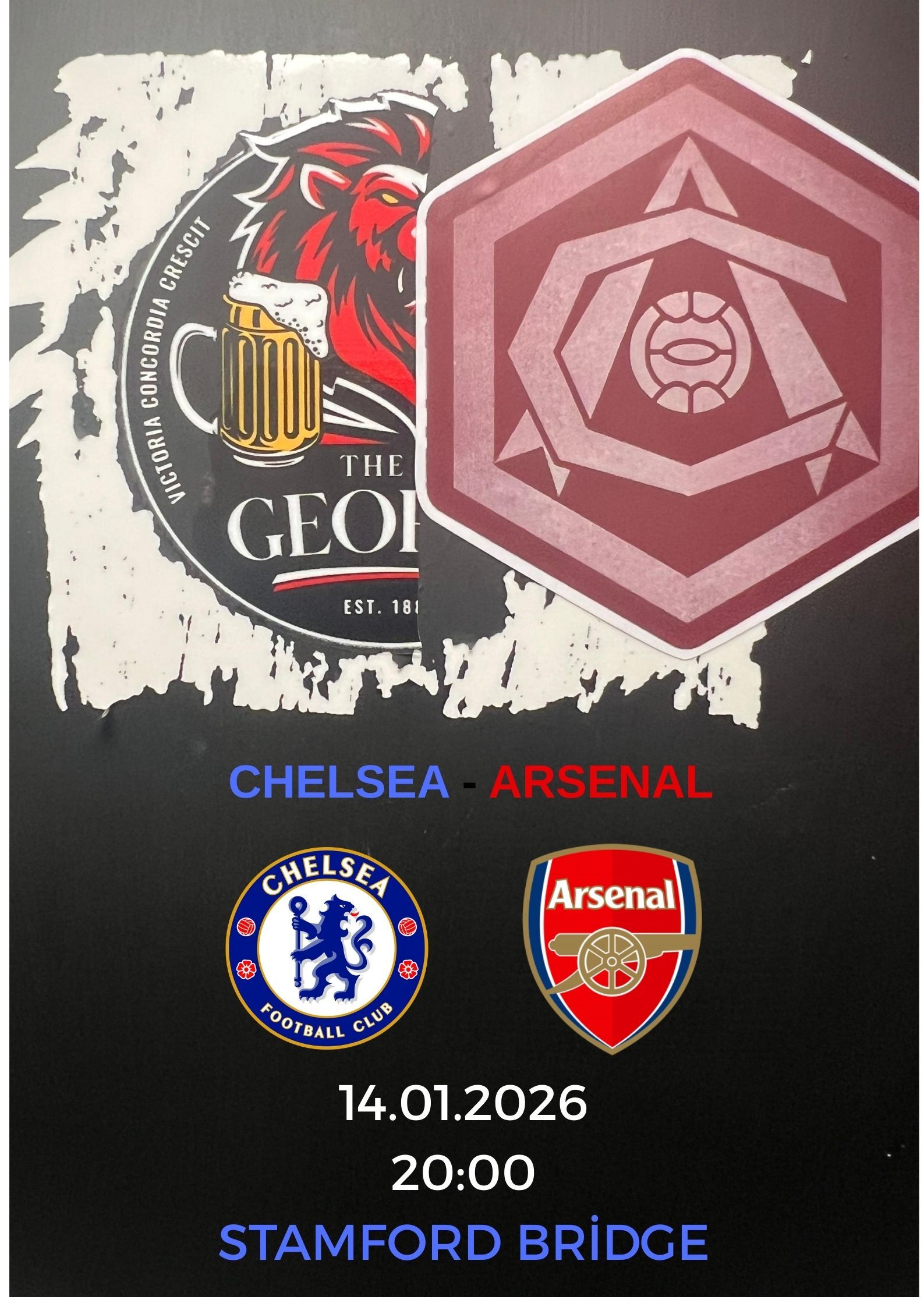 Chelsea v Arsenal Screening CARABAO CUP Semi Final First Leg